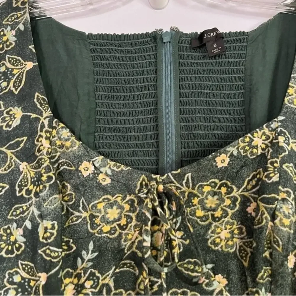 J. Crew Vintage Vines Green Sweetheart Floral Mini Dress‎ - 8
